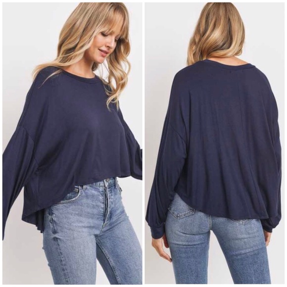 Navy Loose Top - Picture 2 of 4